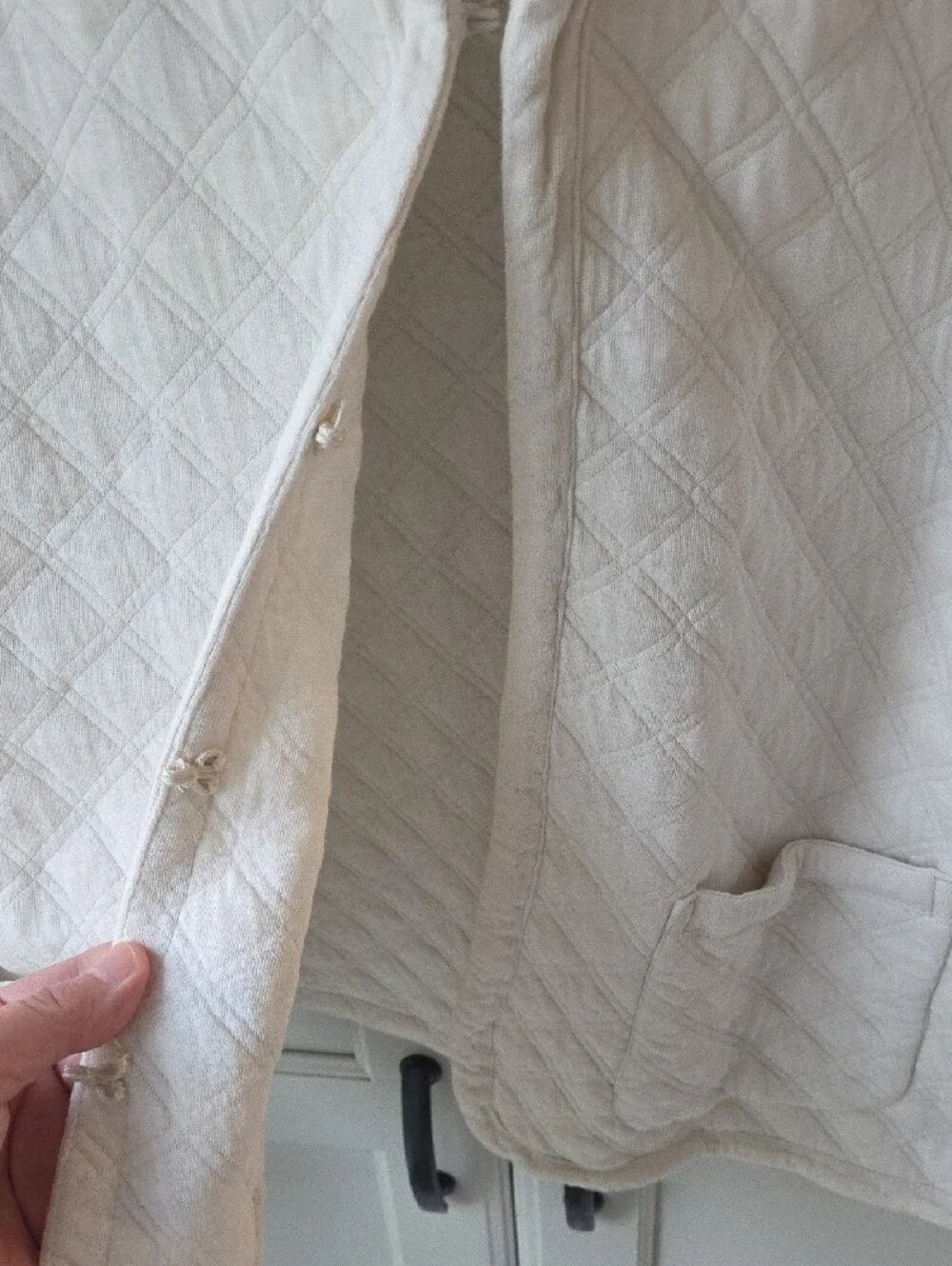 J. Crew Cream Quilted Knit Lady Day Jacket